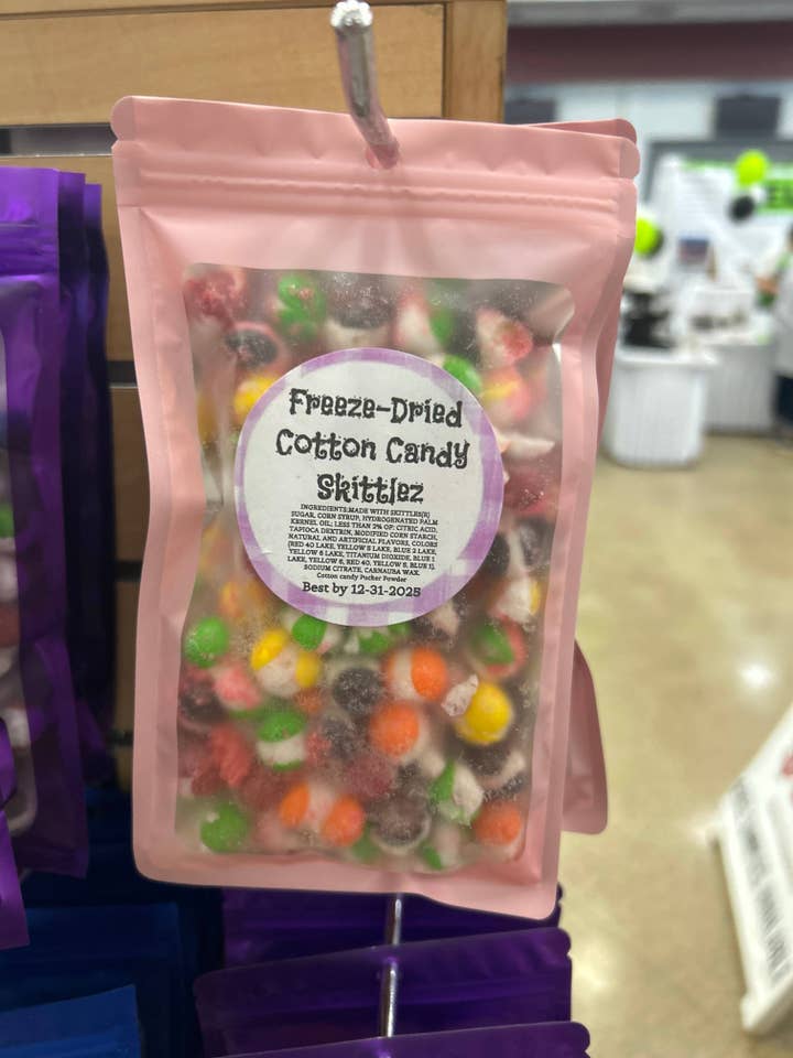 Cotton candy skittlez for wholesale by Freeze Dried Pickle Favorites and more