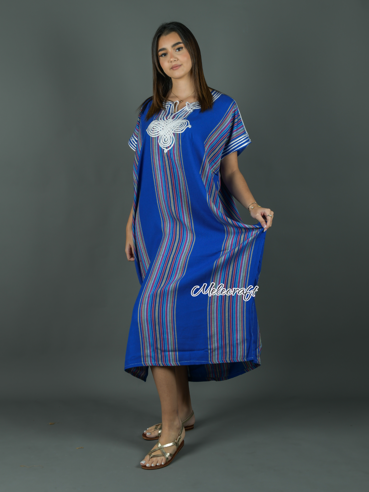 Melecraft - Wholesale Kaftan - Women's - Moroccan Striped Kaftan Dress for Women - Handmade Gandoura16