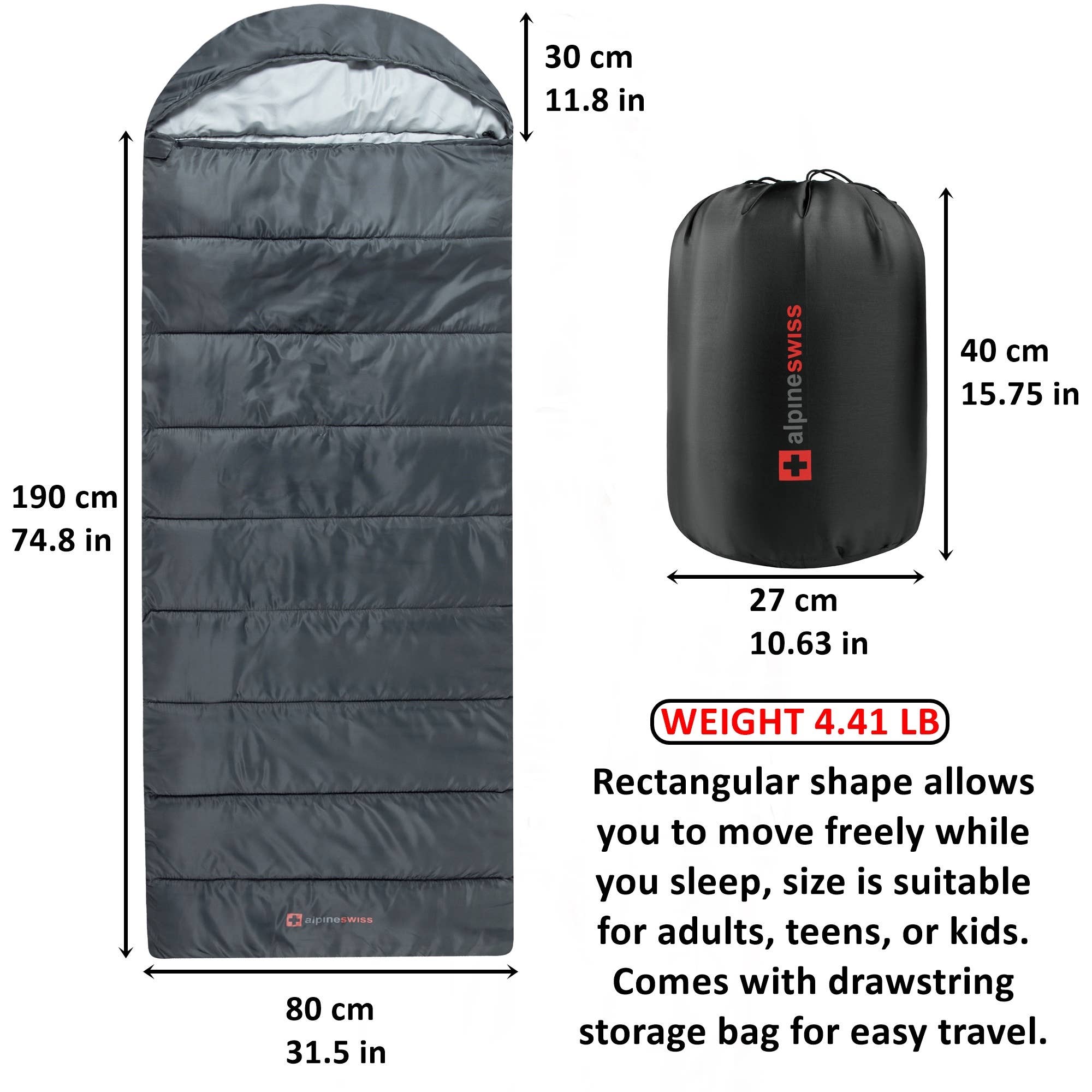 Alpine Swiss - Wholesale Fitness Equipment - Alpine Swiss Three Season Sleeping Bag9