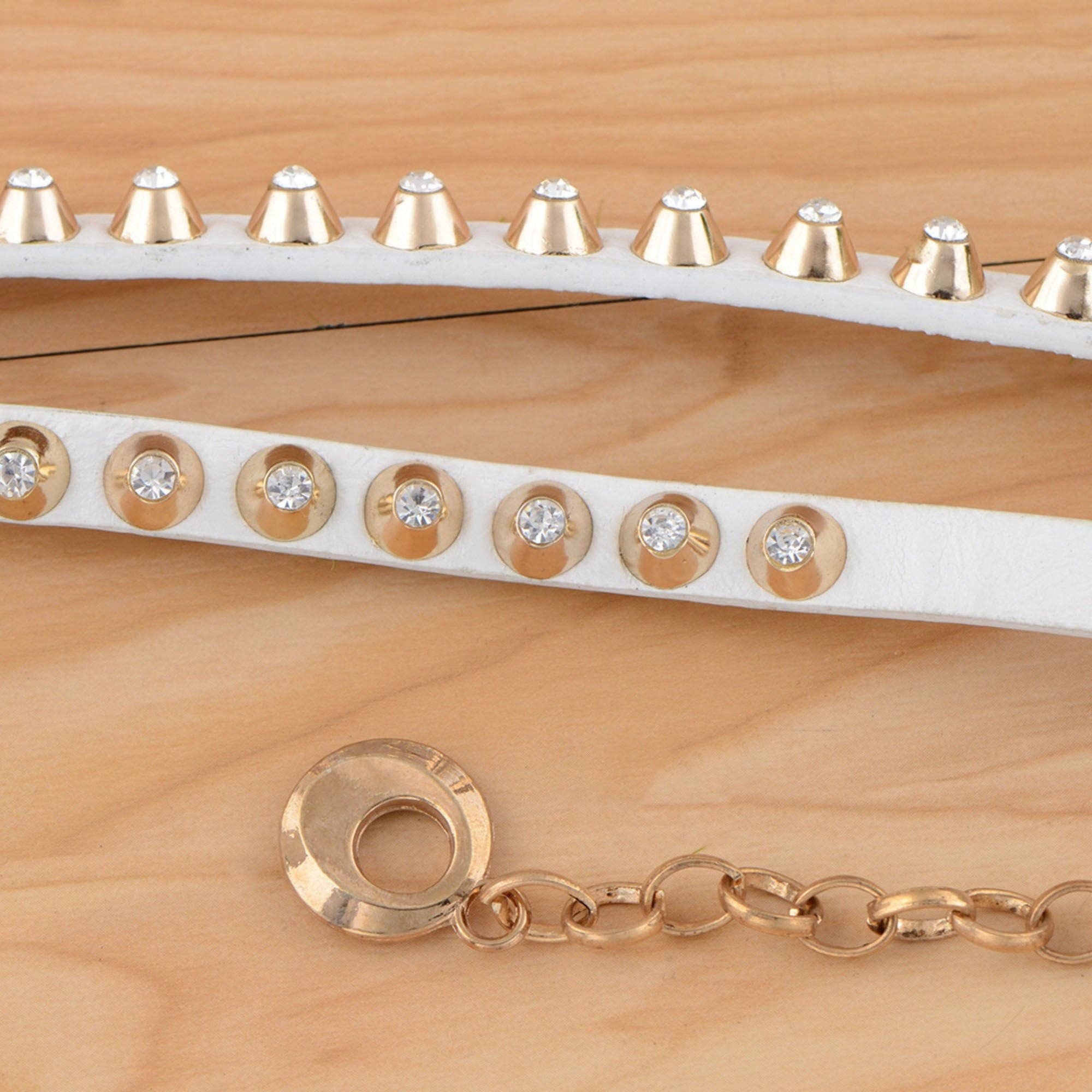 Rose Gold Rhinestone Studded Waist Chain with Drop Charm Accent for wholesale on Faire2