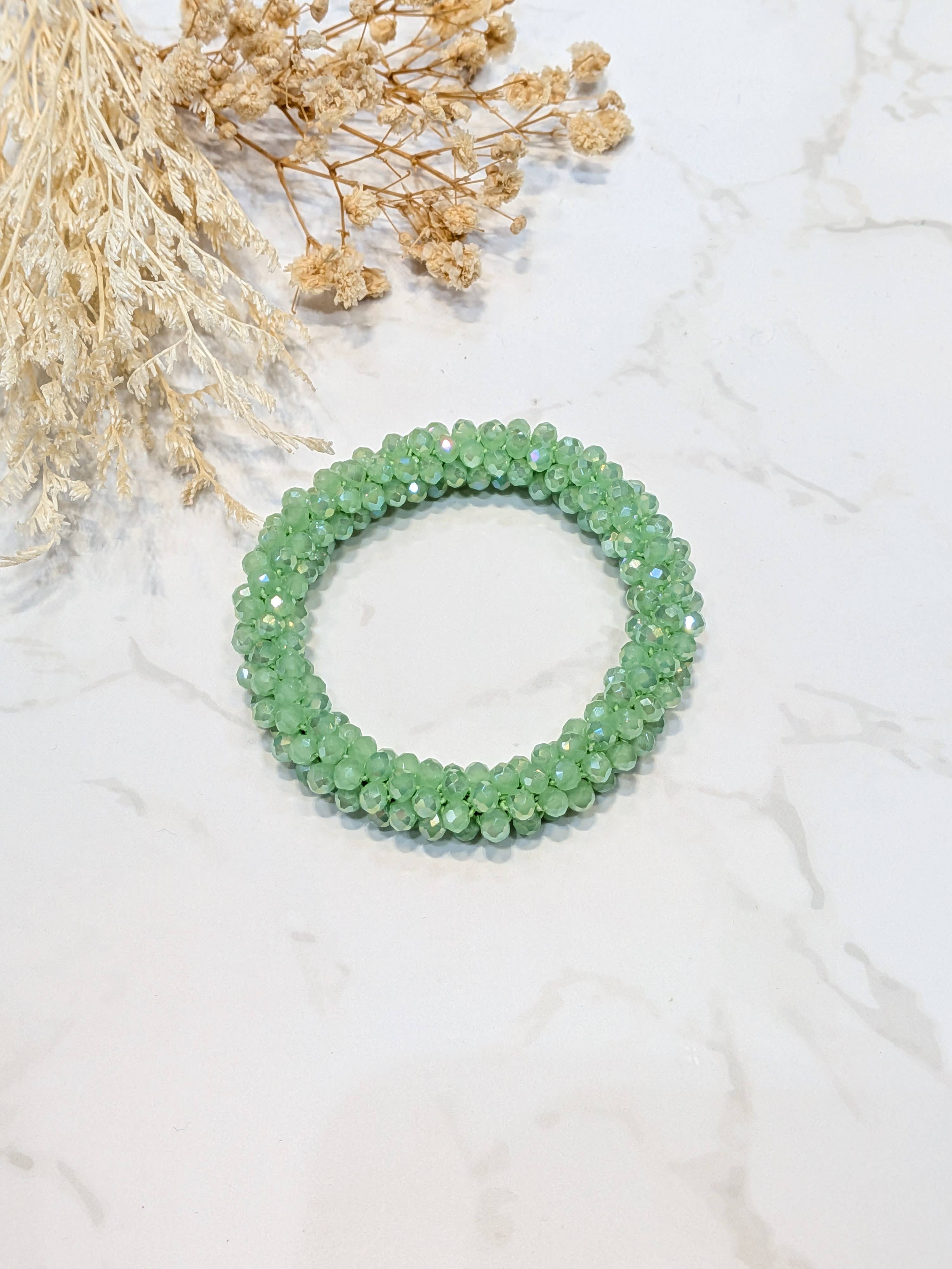 LOLO & YAYA - Vendita all'ingrosso Bracciali a catena e a maglie - Bracciale effetto cristallo tono verde12