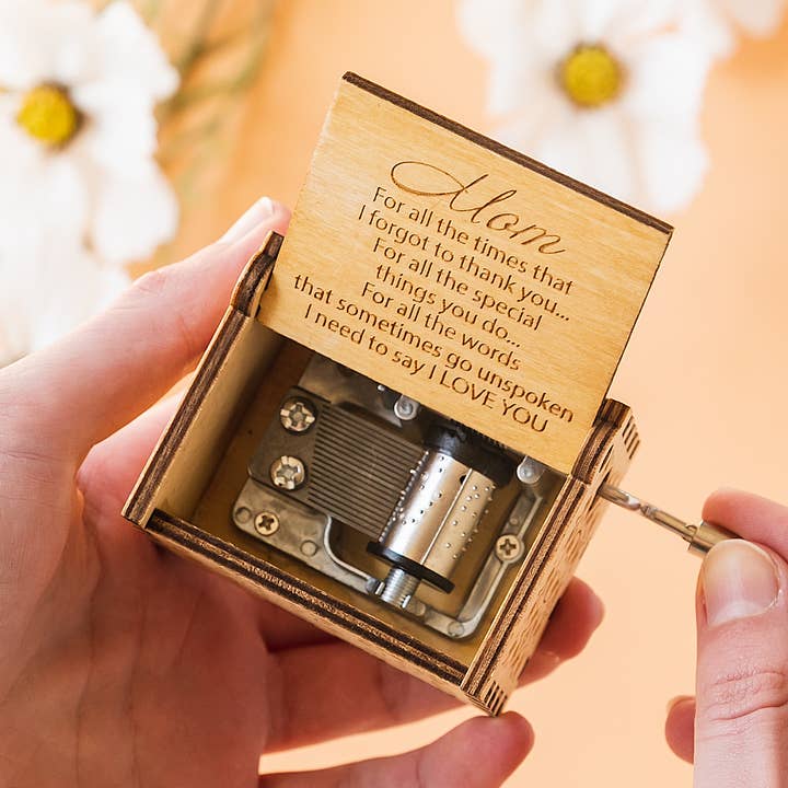 Small Gift For Mom, Engraved Music Box for Mom, Mom Gift for wholesale by Succulent Kreations