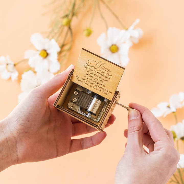 Small Gift For Mom, Engraved Music Box for Mom, Mom Gift for wholesale by Succulent Kreations