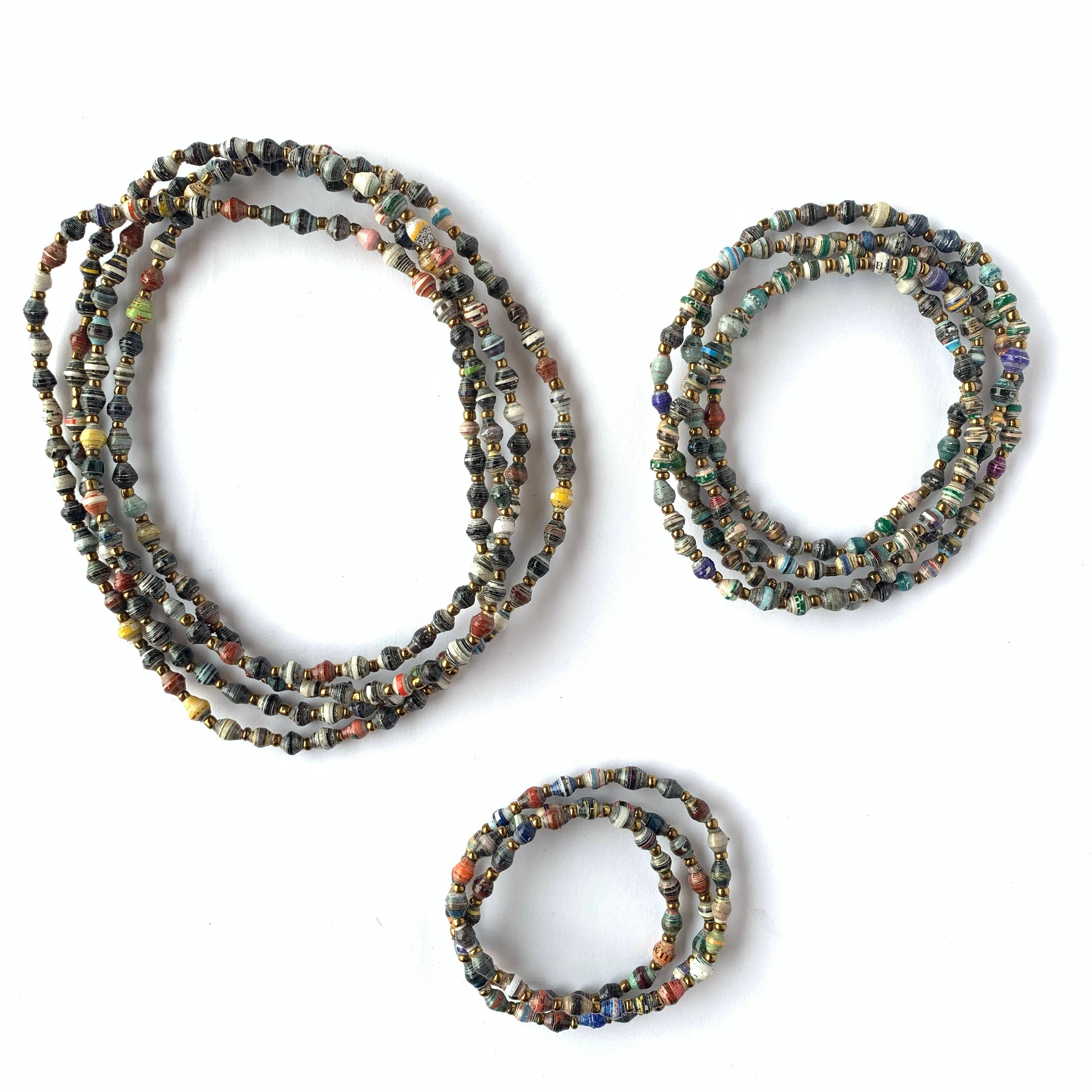 Ornaments 4 Orphans - Wholesale Beaded Bracelet - Maasai Stretch Paper Bead Necklace/Bracelet Wrap5