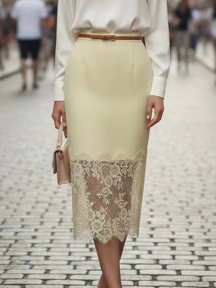 Gonna in pizzo (07-3614) per la vendita all'ingrosso da parte di aikha