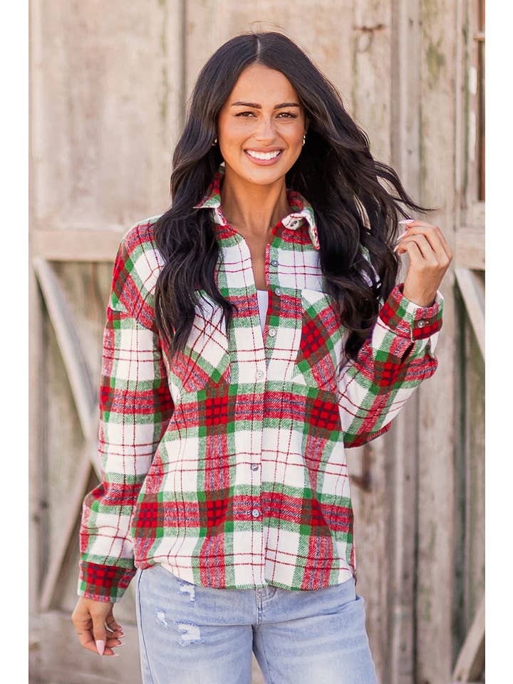 fashionworks - Wholesale Shirt Jacket/Shacket - Women's - Fashion-W Christmas Fall Plaid Casual Flannel Shacket6