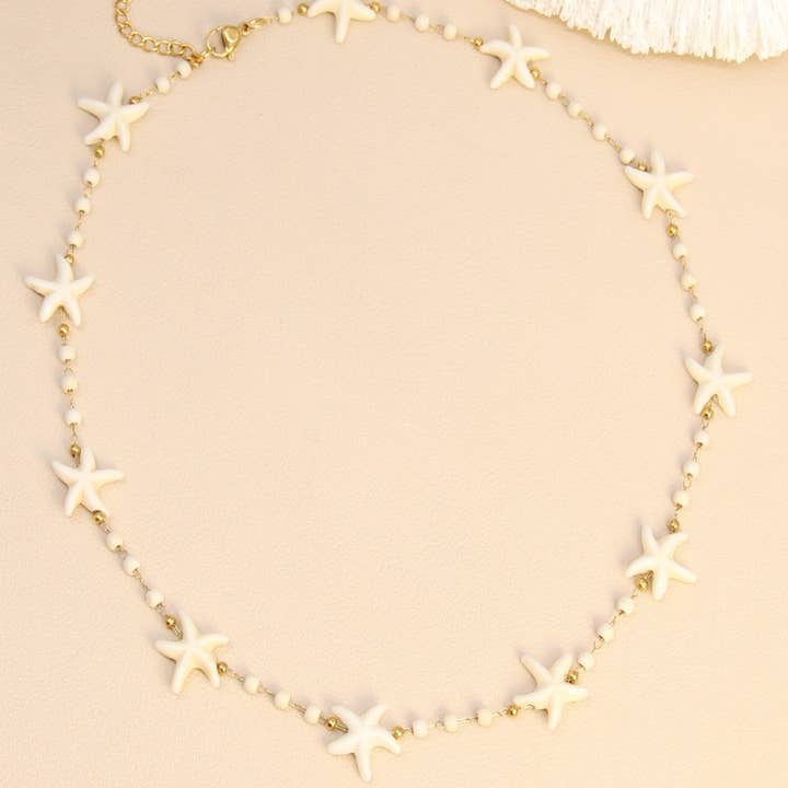 BELLISSIMA BIJOUX - Wholesale Choker/Collar - Starfish Necklace – Colorful Fantasy Beads1