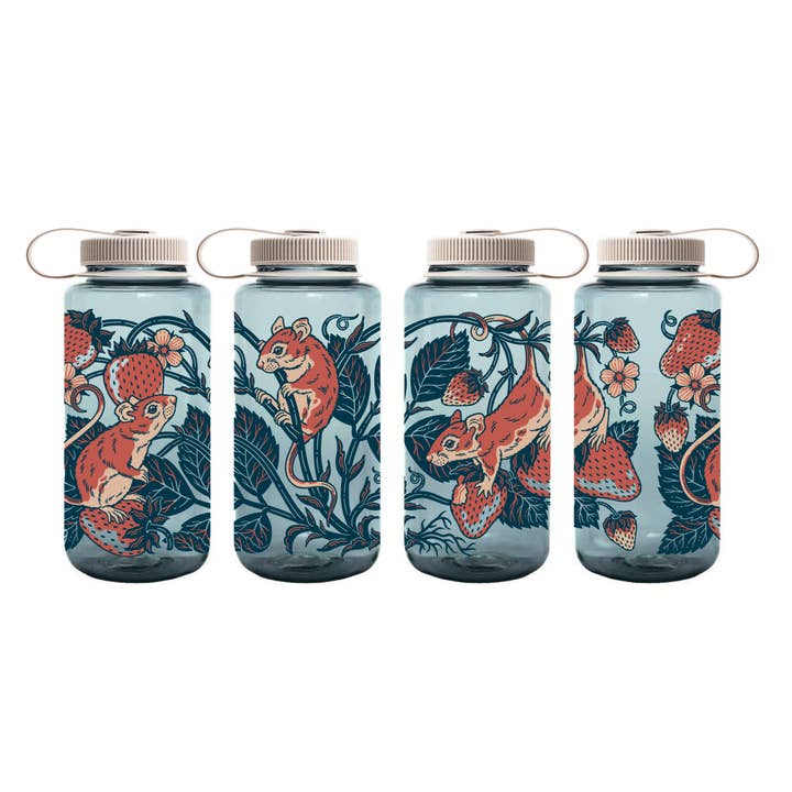 Kate O'Hara - Wholesale Water Bottle - Strawberries & Mice Nalgene Water Bottle – Seafoam7