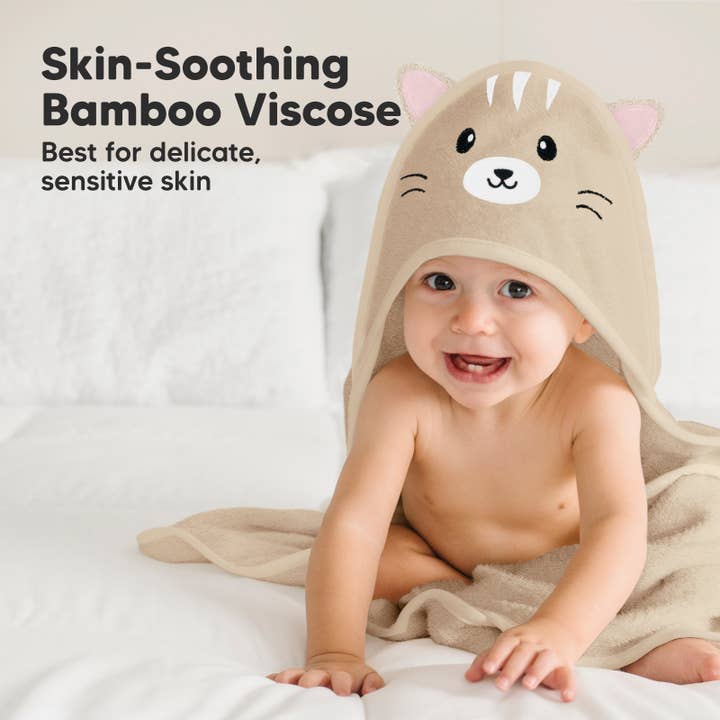 Cat KeaBabies Cuddle Baby Hooded Towel for wholesale on Faire