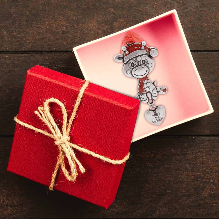 Gloria Duchin - Vendita all'ingrosso Decorazione - Ornamento Giraffa per il Primo Natale del Bambino - Argento Peltro3