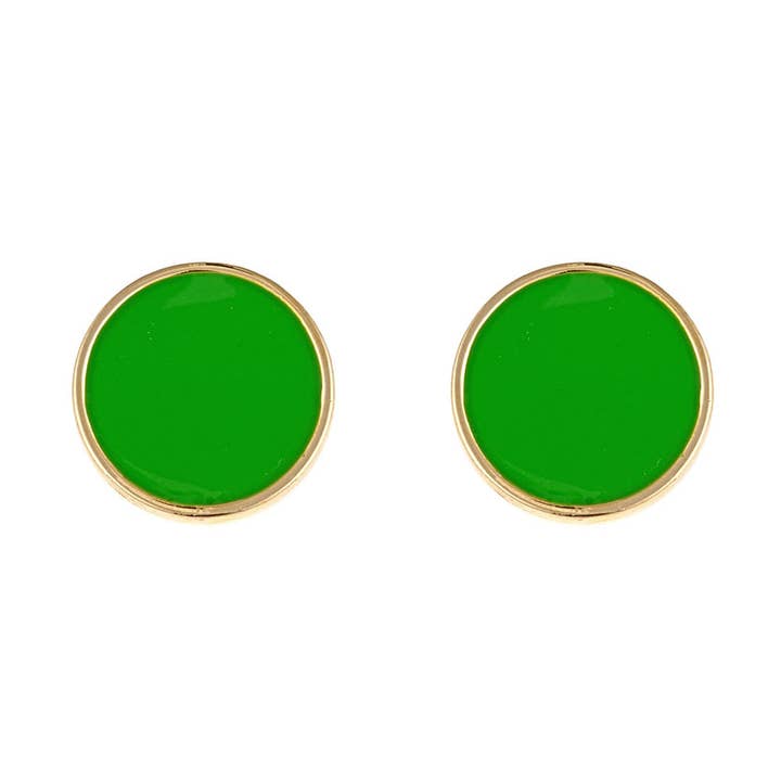 Brincos de esmalte de ouro pequeno monograma por atacado de Fornash