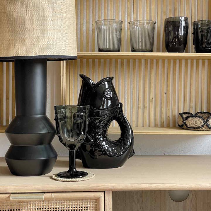 Black large fish pitcher vase L16.5 W11 H25.3cm for wholesale on Faire4