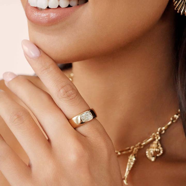 Ettika - Wholesale Single Stone/Solitaire Ring - Emerald Cut Treasure Ring1