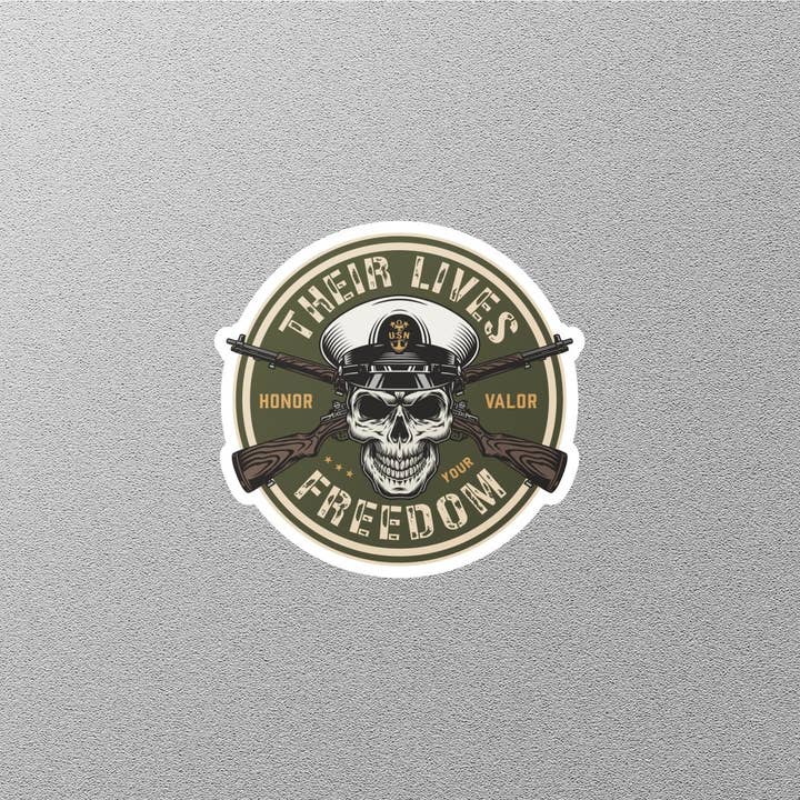 USA kraniet krydsede rifler klistermærke for engroshandel hos GraffMerch.com