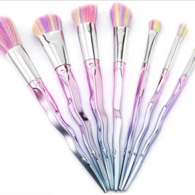 My Wholesale Warehouse - Wholesale Makeup Brush Set - 7PCS Twist Pink Diamond Makeup Brush Set6