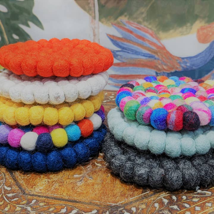Cool Trade Winds - Wholesale Coasters - Fun Felt Ball Coasters (Small)