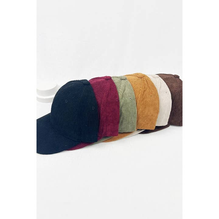 Love and Repeat - Wholesale Baseball Cap - Women's - Classic Colors of Solid Corduroy Baseball Hat