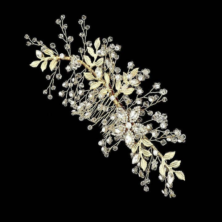 Romantic Spray Handmade crystal Hair Comb for wholesale by Diacly