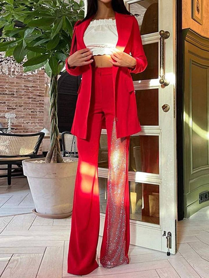 Flarix - Wholesale Pants - Women's - women polyester high rise waist flared trousers4