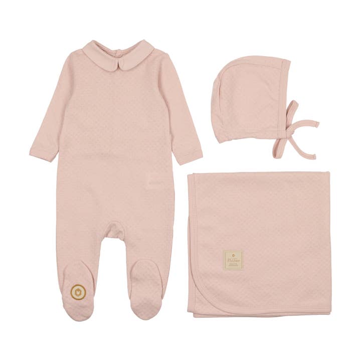 Textured Elegance Girls Layette Set for wholesale by Mon Tresor Bebe