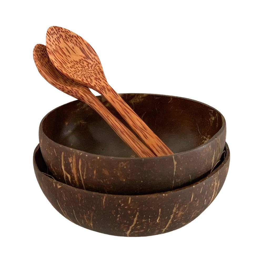 VIE - Vendita all'ingrosso Insalatiera - Set Premium di 2 Ciotole e Cucchiai in Noce di Cocco Sigillati3