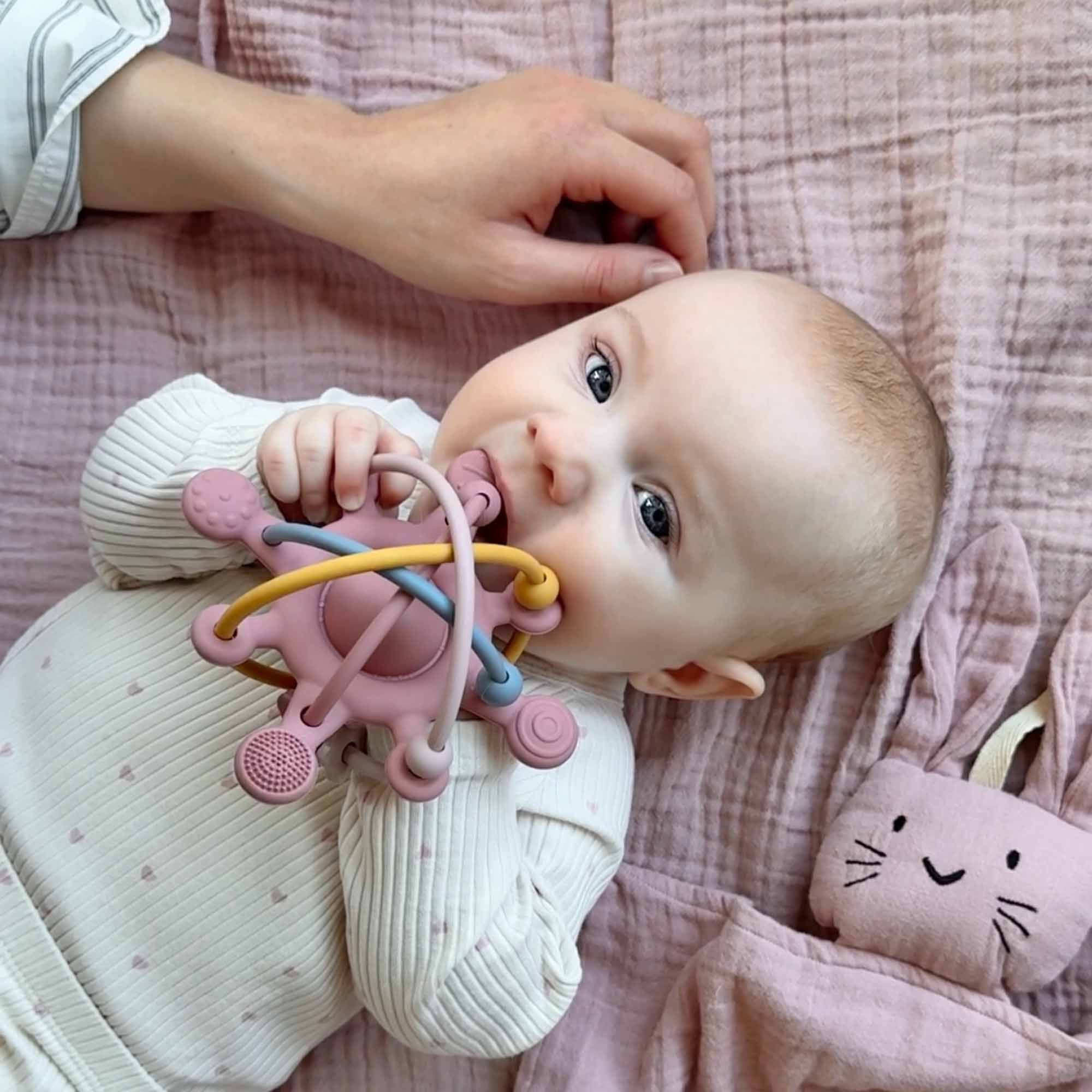 Summerville organic – Großhandel Beißspielzeug (ohne Clip) – Baby – Orbit Baby Silikon-Aktivitätsspielzeug Dusty Rose1