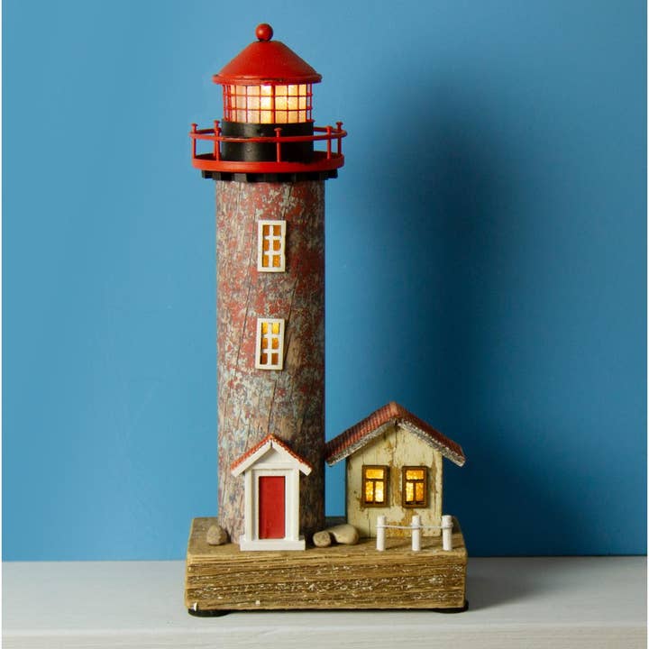Lighthouse With Led Light, 27x12cm for wholesale by Nauticalia