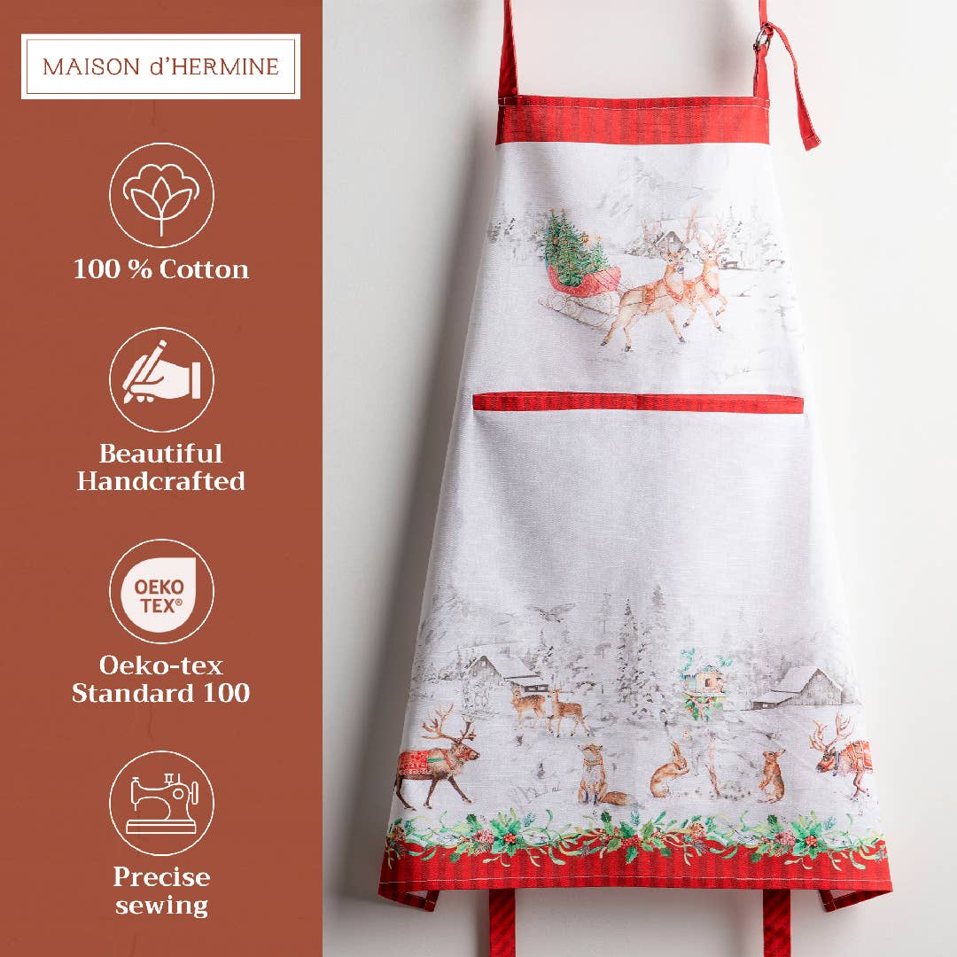 Maison d'Hermine - Design in Every Thread - Wholesale Apron - Apron 100% Cotton - Gifts for Christmas -Christmas Tradition1