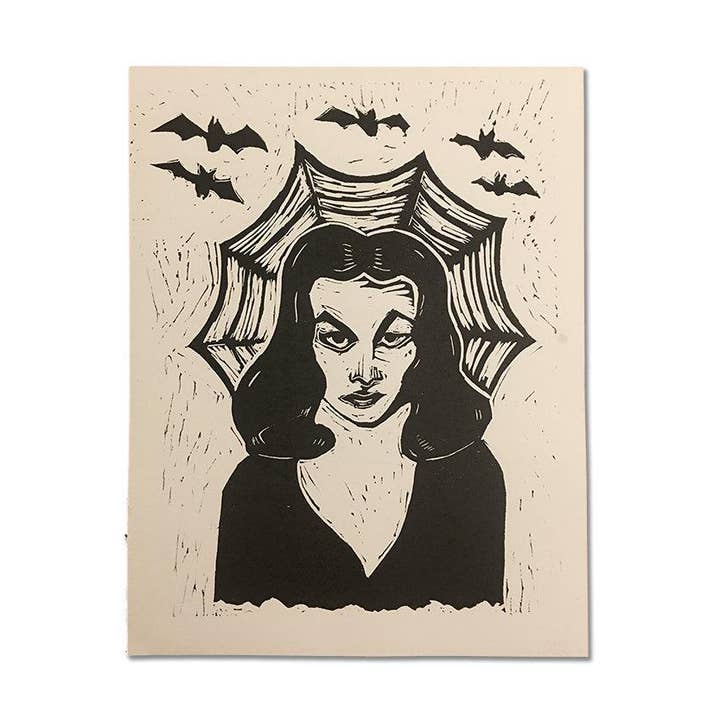 Horse & Hare – Impressão artística por atacado – Impressão artística Vampira Linocut0