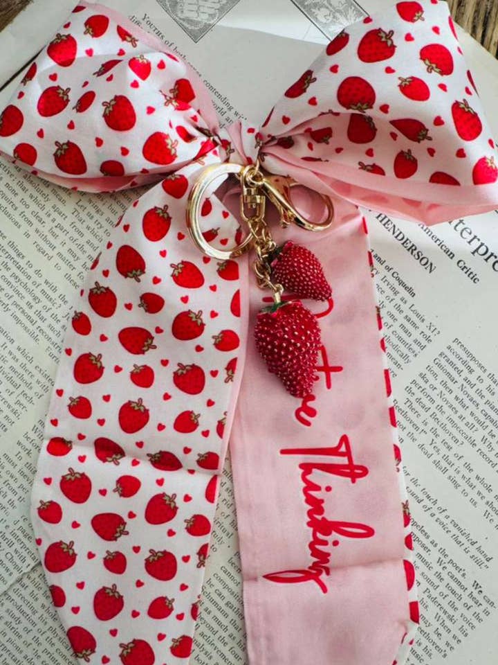 Spring Strawberry Bow Keychain & Bagcharm Set-W for wholesale by Swaary