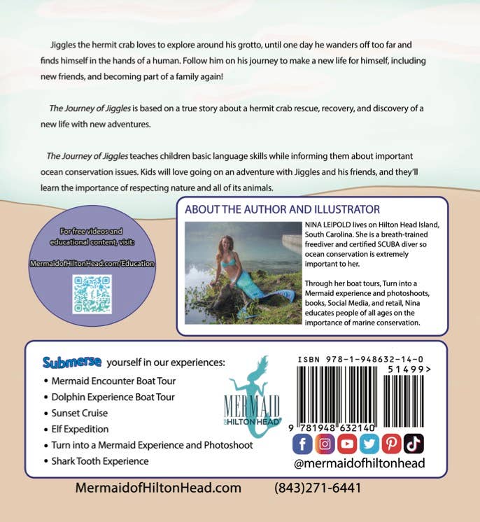 Mermaid of Hilton Head - Wholesale Early Reader Book (6-8) - The Journey of Jiggles Softcover Children's Book1