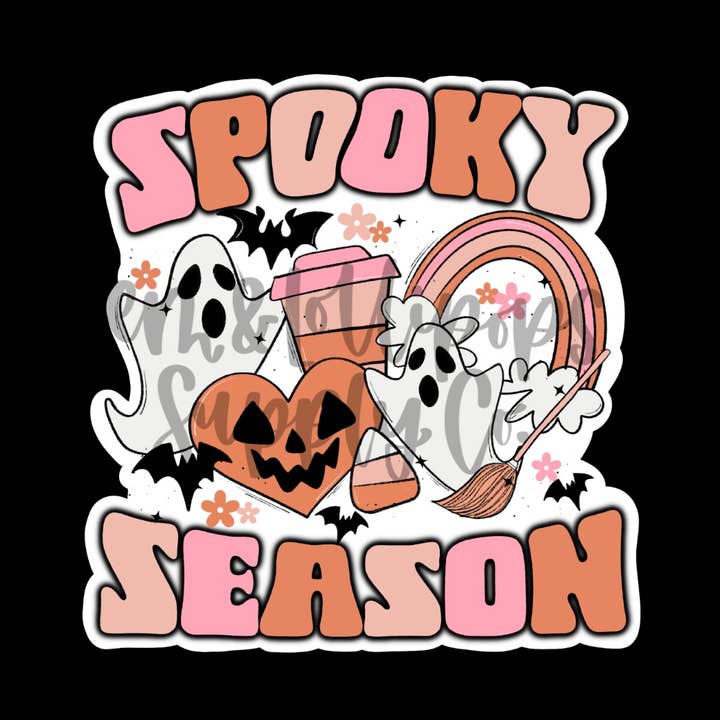 Spooky season Halloween pink Sticker for wholesale by Lem&Lollipops Supply Co. LLC