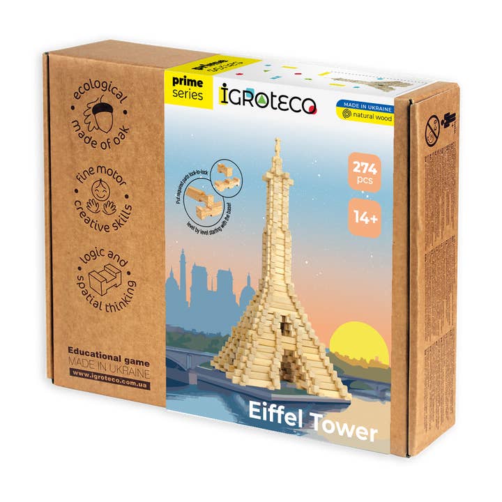 Igroteco Wooden Construction Set "Eiffel Tower" — Made in Ukraine for wholesale by Fainotoys