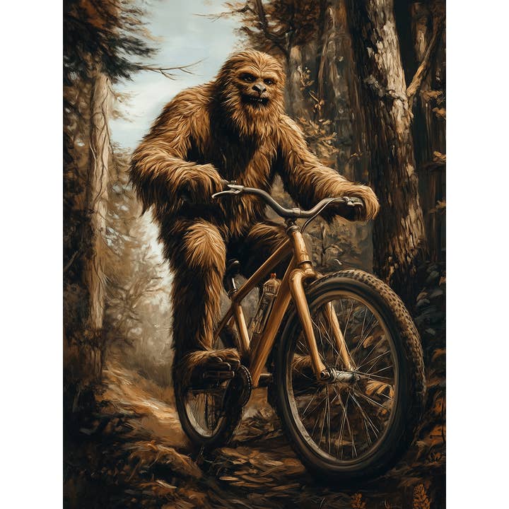 Bigfoot on a Bike- Cryptid Wall Art Prints – 8″x10″ Artwork for 11″x14″ Frame and other Purchase Wholesale bike frame parts. Free Returns & Net 60 Terms on Faire trending on Faire.