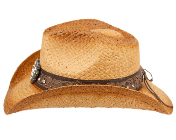 Epoch hats - Vente Chapeau de cowboy – femme - Chapeau de cowboy à la mode avec badge en forme de cœur et clous2