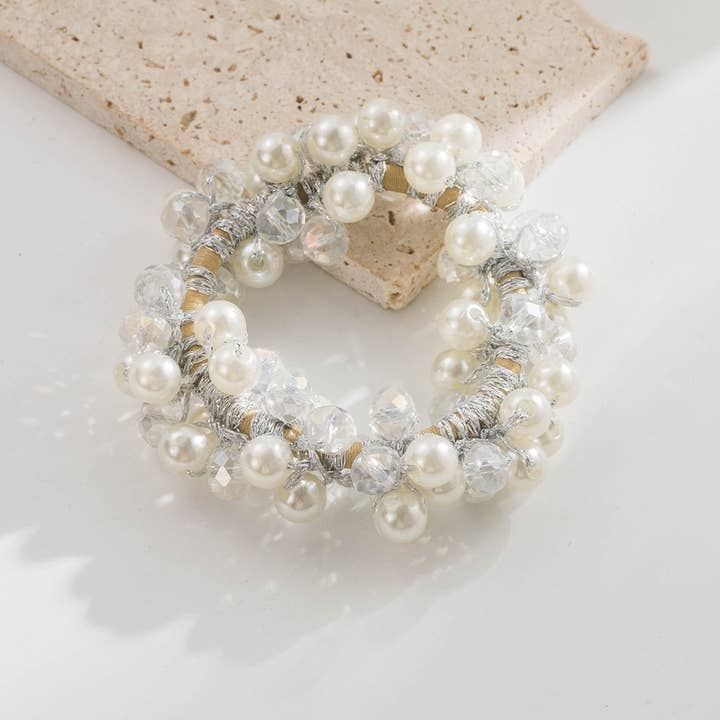 ACCITY - Wholesale Hair Tie - Colorful Crystal Beaded Ponytail Hair Tie_CWAJE05907