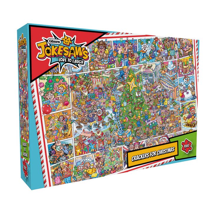 Jokesaws: Crackers for Christmas 1000 Piece Jigsaw Puzzle for wholesale by Gibsons Games Ltd