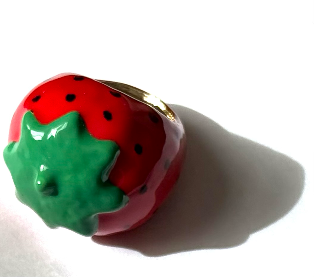 HoopLa - Wholesale Cocktail/Statement Ring - Fruit Basket Ring- Large Dome Fruit Rings- Enamel Hand Made19