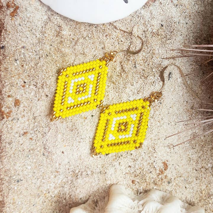 Yellow Muan earrings for wholesale by C'cedille