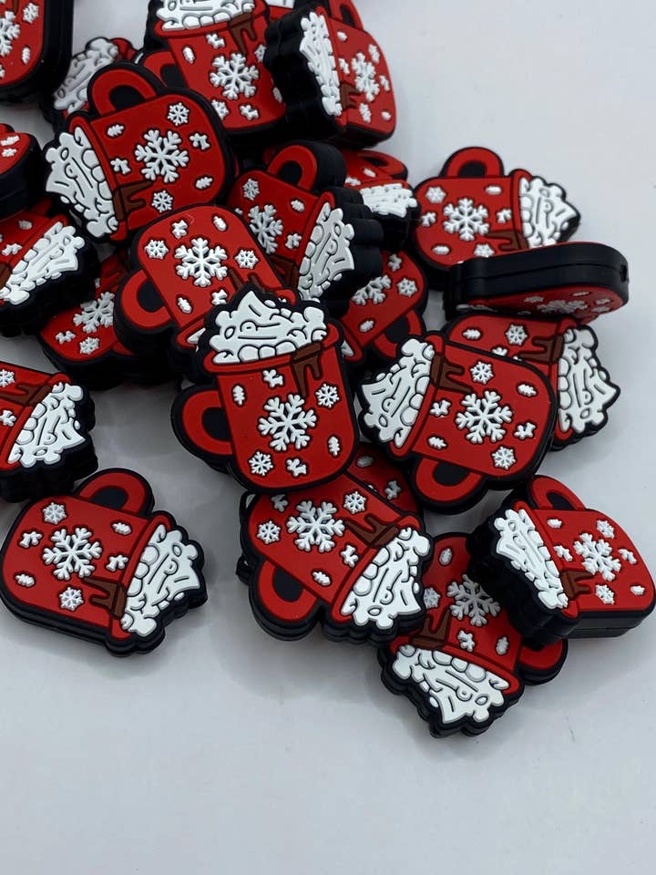 Christmas Mug Silicone Focal Bead for wholesale by ASAP Craft Supplies