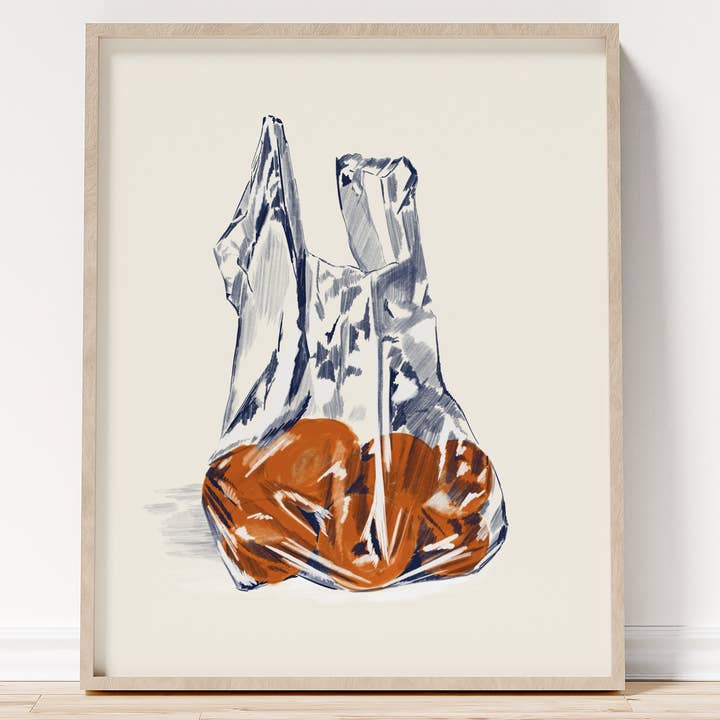Small Joys - Bag of Oranges Art Print for wholesale by HoldThatPunch