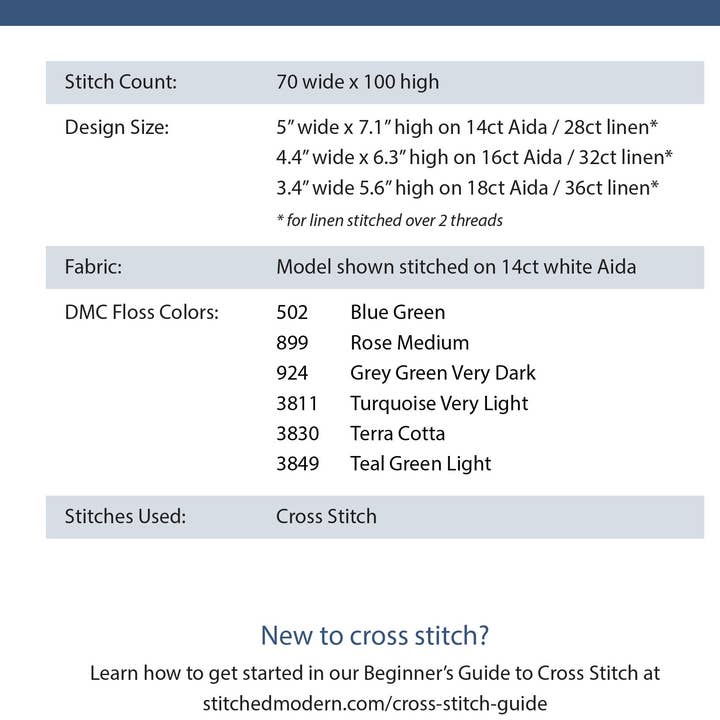 Stitched Modern - Wholesale Embroidery/Cross Stitch Supplies - Terra Geometric Cross Stitch Pattern