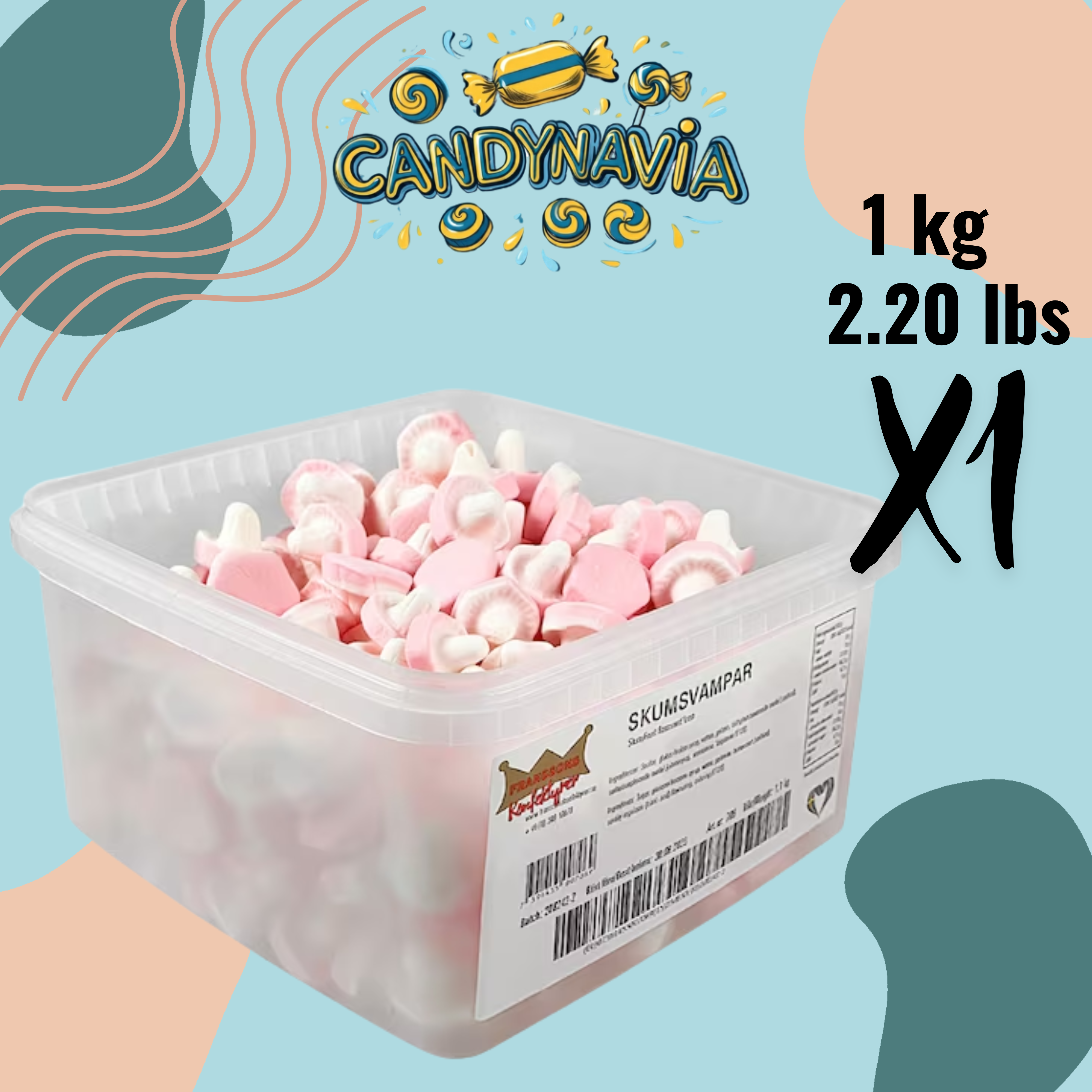 Candynavia - Wholesale Gummy - Swedish Candy Malaco Foam Mushrooms 1 Kg0