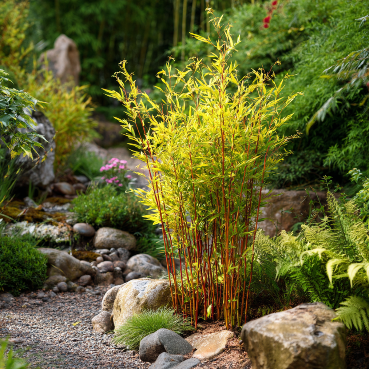 Oasis of Life - Wholesale Live Plant - Bamboo – 4 plants – Fargesia nitida 'Red Dragon' – Height 60–80cm – Ø17cm – Evergreen & hardy bamboo – Non-invasive – Red dragon bamboo as a privacy screen & hedge plant4