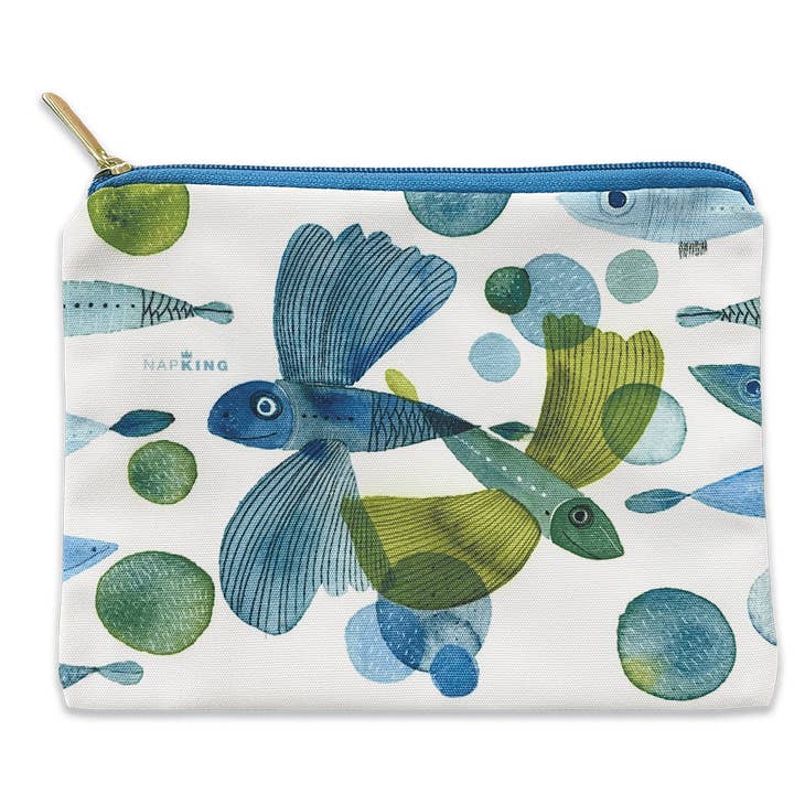 Cotton Trousse «Pesci Volanti», 100% Made in Italy per la vendita all'ingrosso da parte di The Napking