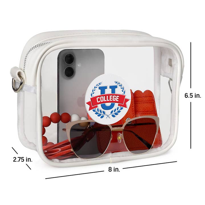 Little Earth Productions - Wholesale Crossbody Bag - Unisex - NCAA Ohio State Buckeyes Clear Fanny Fan Purse3