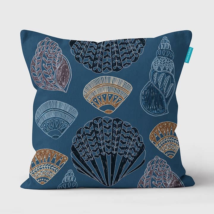 Shell-blauw buitenkussen voor wholesale door Perkins & Morley