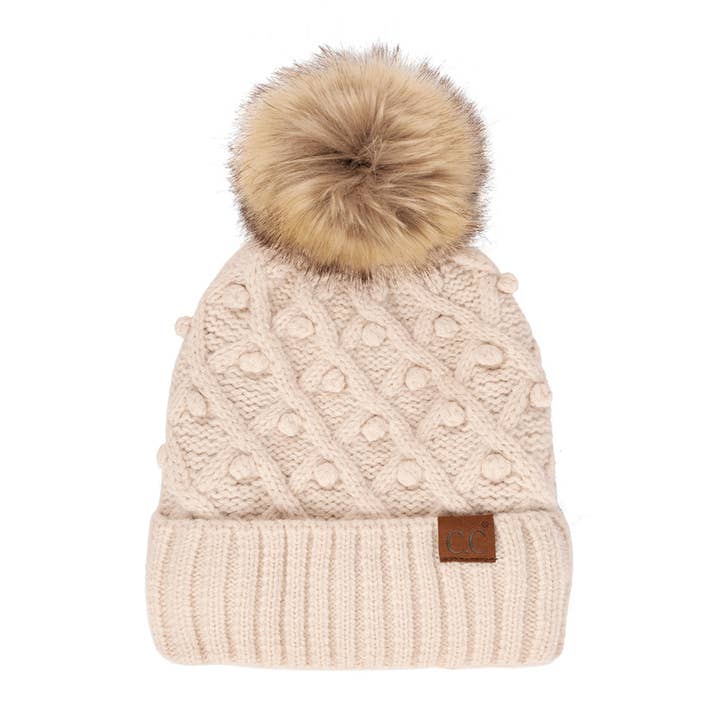 Truly Contagious - Wholesale Beanie - Women's - CC Crafted Pom Detail Beanie ( HAT-3836 )
