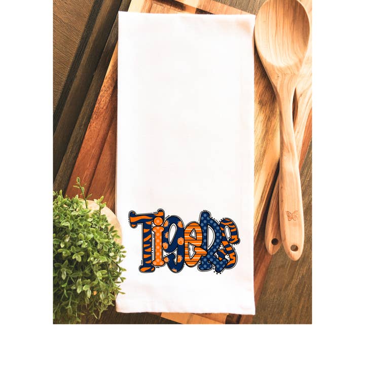 Preppy Auburn TIGERS Gameday Tea Towel - Hand Towel for wholesale by Rouge 225
