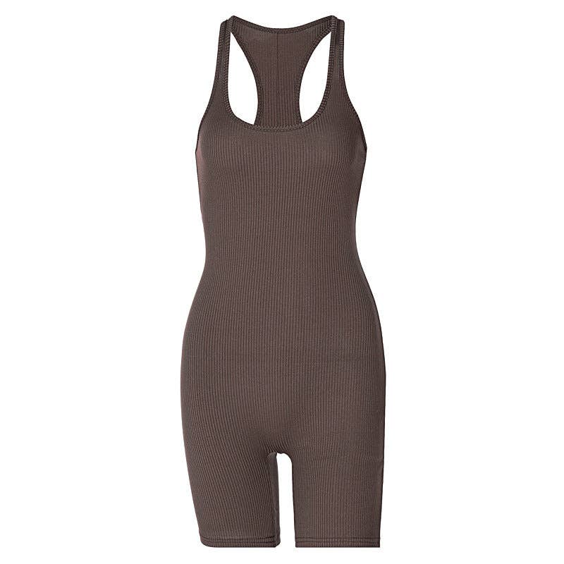 VividLux - Wholesale Unitard - Dames - Dameskleding Lente Zomer Gebreide Effen kleur Hoge Taille Strakke Sport Yoga Romper4